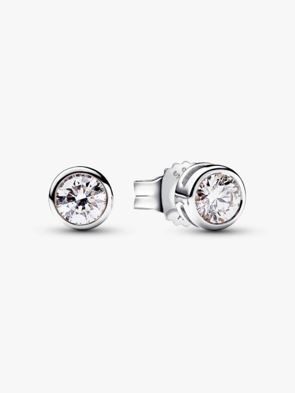 Pandora Era Bezel Sterling Silver Lab-grown Diamond Earrings